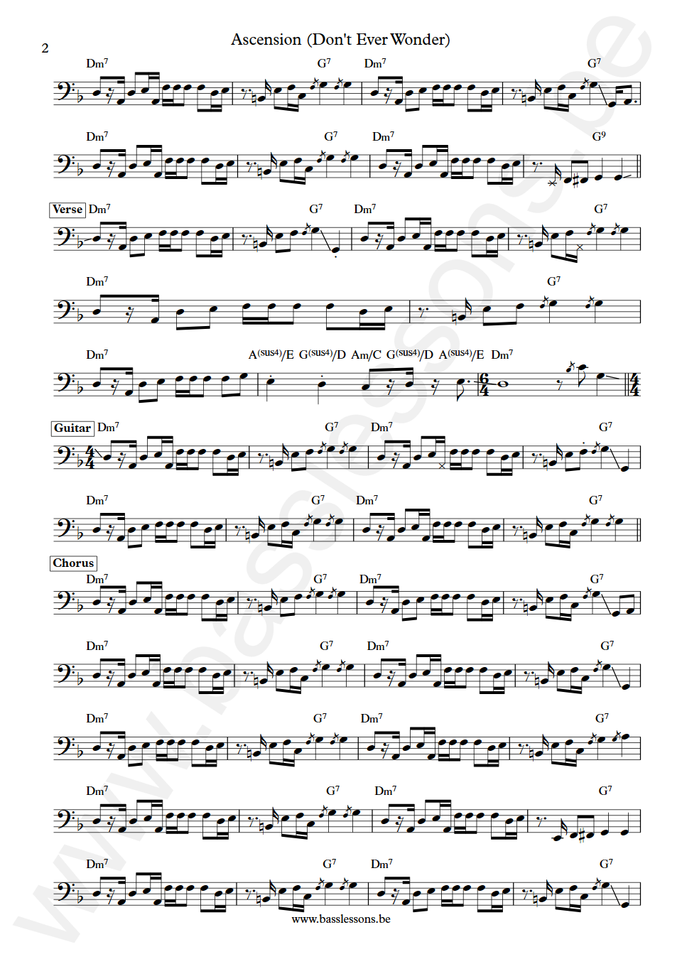 Maxwell Ascension (Don't Ever Wonder) Bass Transcription part 2