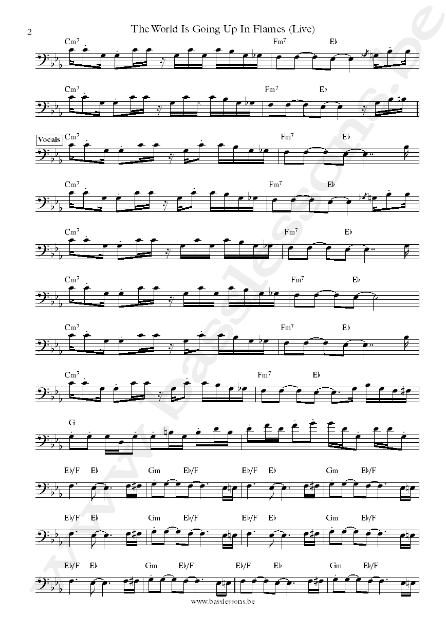 Charles Bradley - The World (Live) Nick Movshon bass transcription part 2