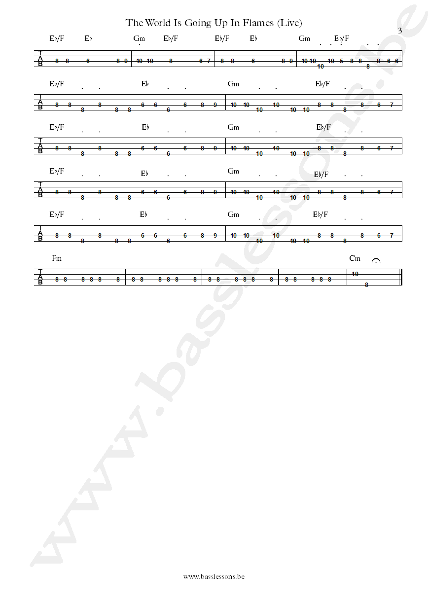 Charles Bradley - The World (Live) Nick Movshon bass tab part 3