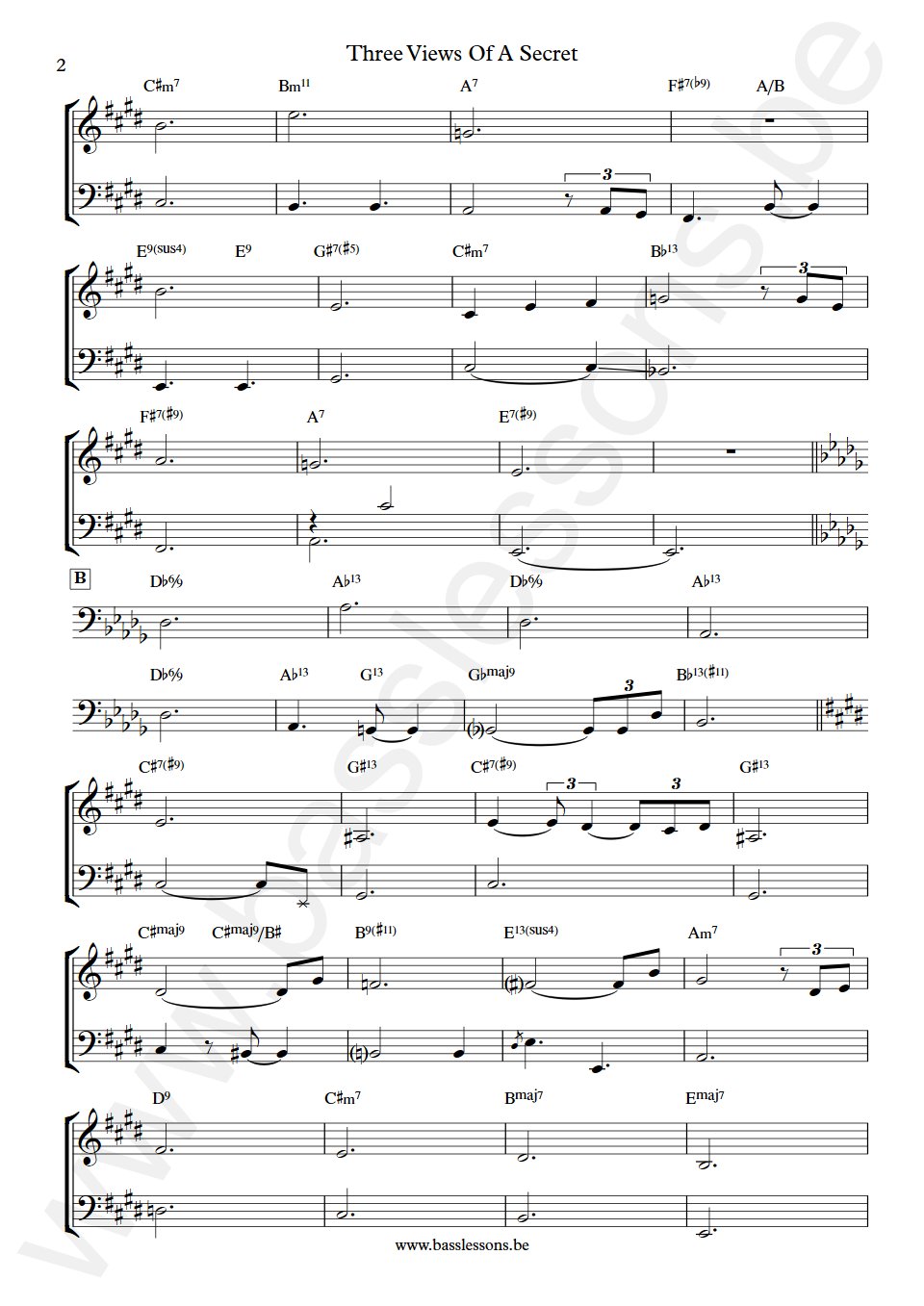 Selma Boragian and Mark Egan Three Views Of A Secret Mark Egan Bass Transcription part 2