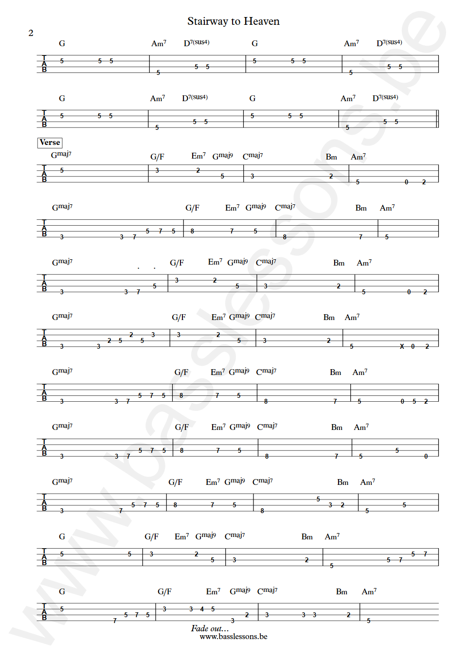 The O'Jays Stairway to Heaven Ronnie Baker Bass Tab part 2