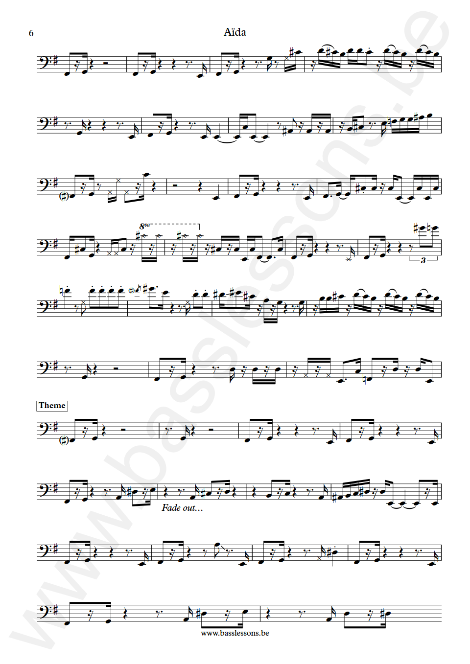 Miles Davis Aïda Marcus Miller Bass Transcription part 6
