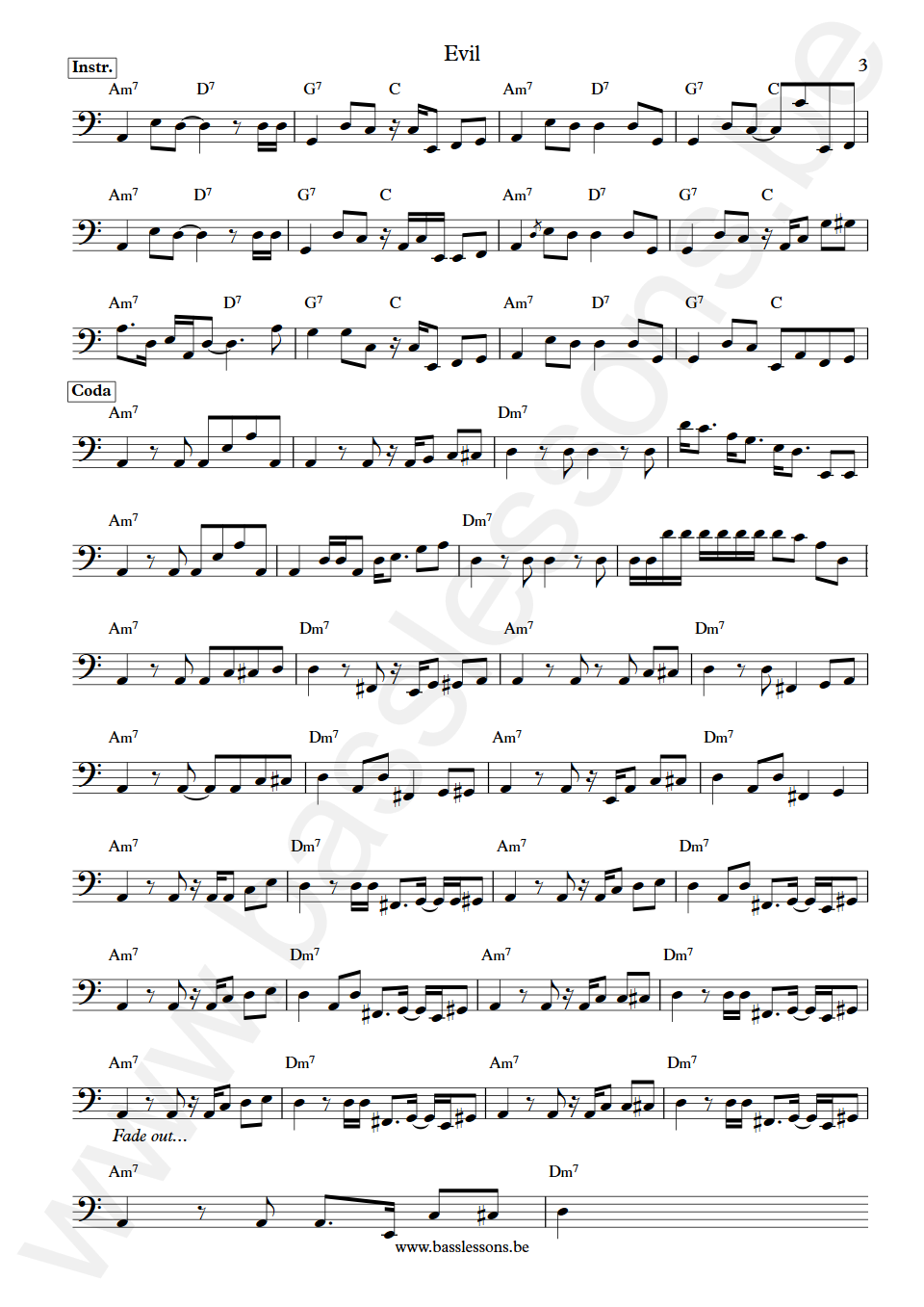 Earth, Wind & Fire Evil Verdine White Bass Transcription part 3