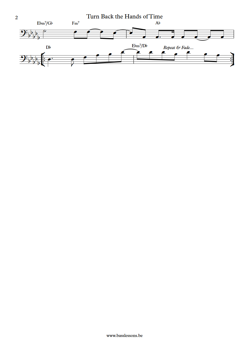 Tyrone Davis' Turn back the hands of time Bernard Reed bass transcription part 2