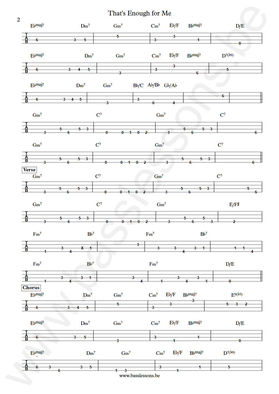 Patti Austin That's Enough for Me Will Lee Bass Tab part 2