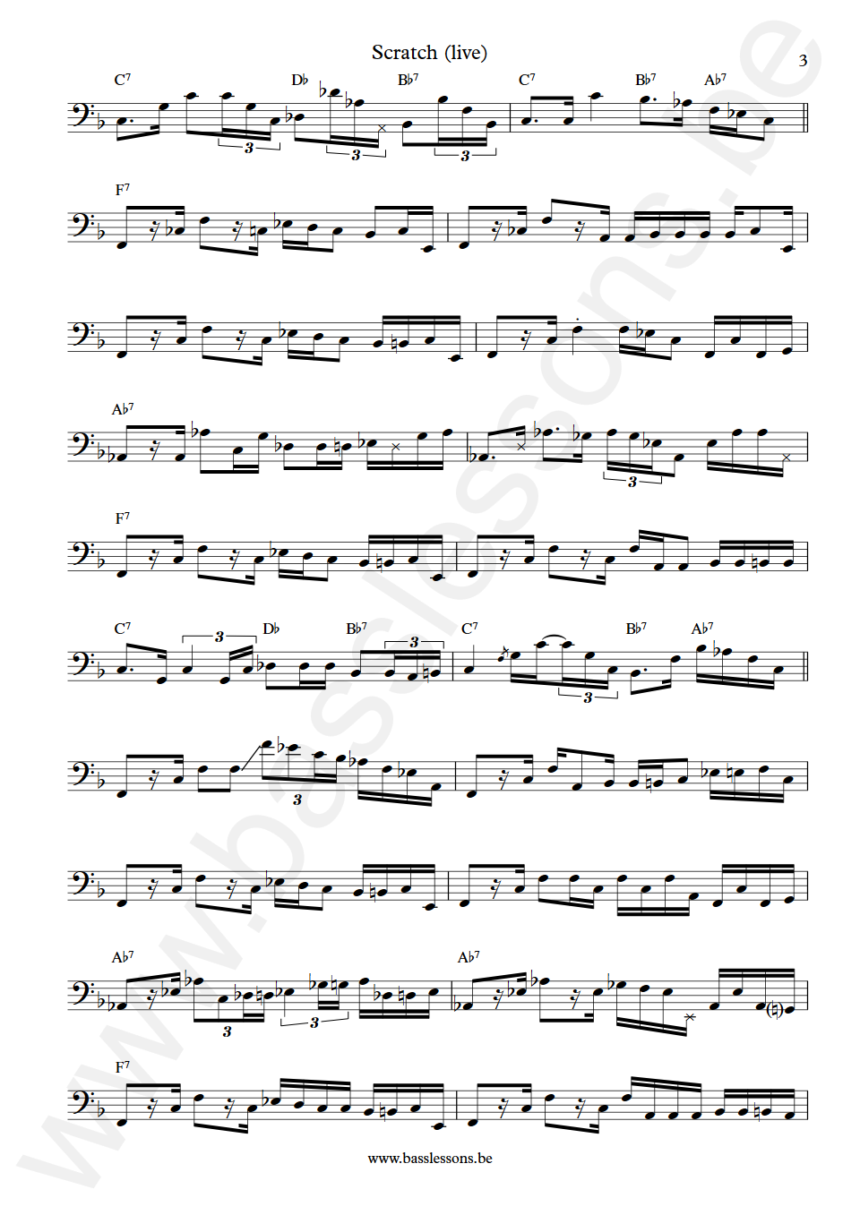 The Crusaders Scratch (live) Max Bennett Bass Transcription part 3