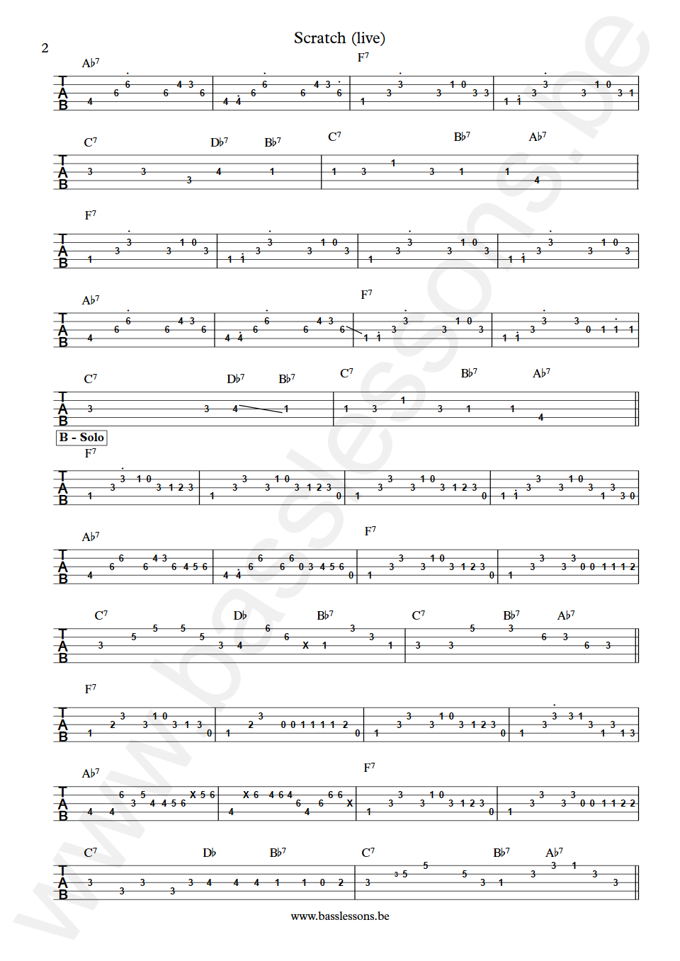 The Crusaders Scratch (live) Max Bennett Bass Tab part 2