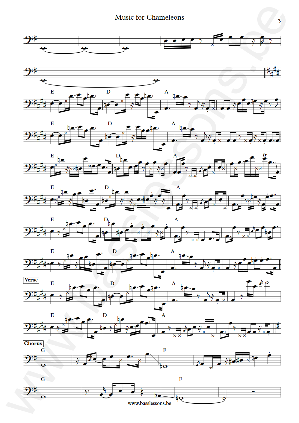Gary Numan Music for Chameleons Pino Palladino Bass Transcription part 3