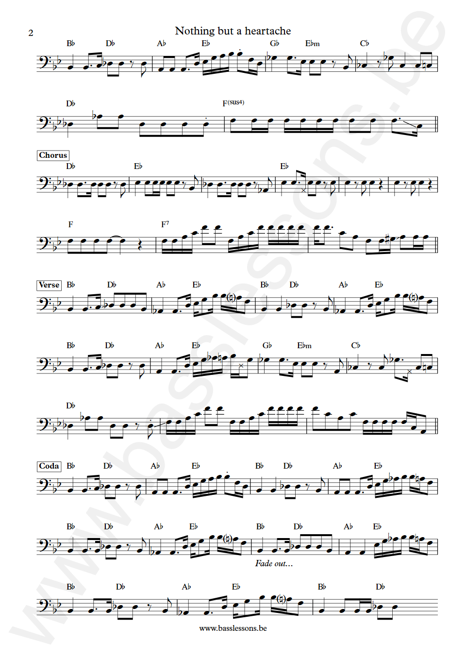The Flirtations Nothing but a heartache Bass Transcription part 2