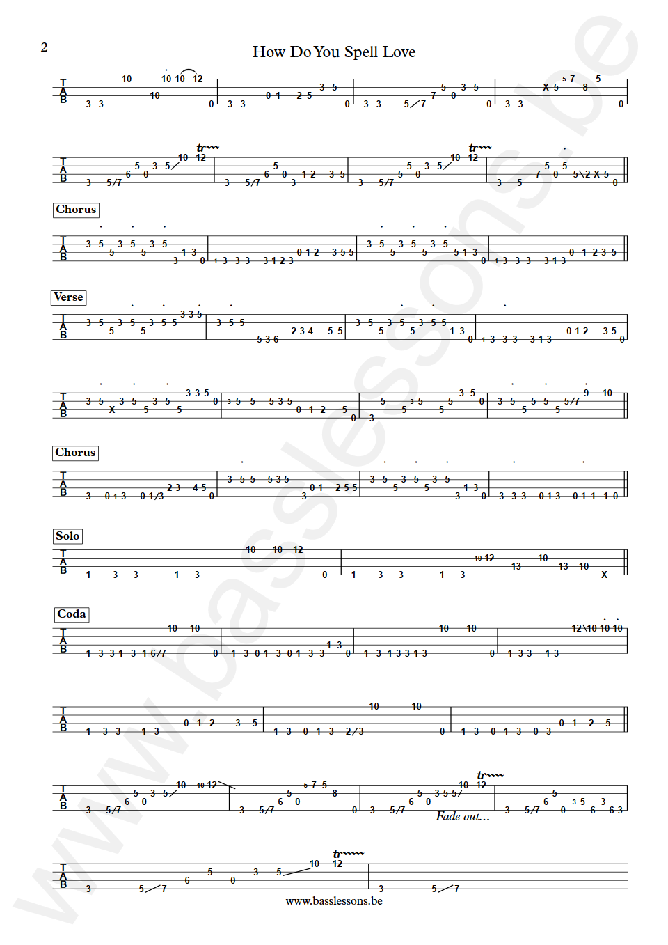 Margie Joseph How Do You Spell Love Chuck Rainey Bass Tab part 2