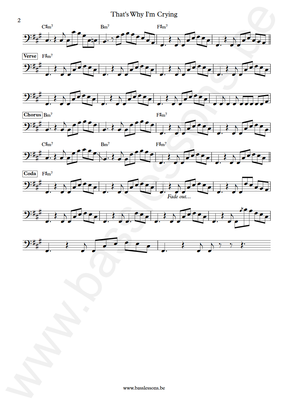 Colin James That's Why I'm Crying Norm Fisher Bass Transcription part 2