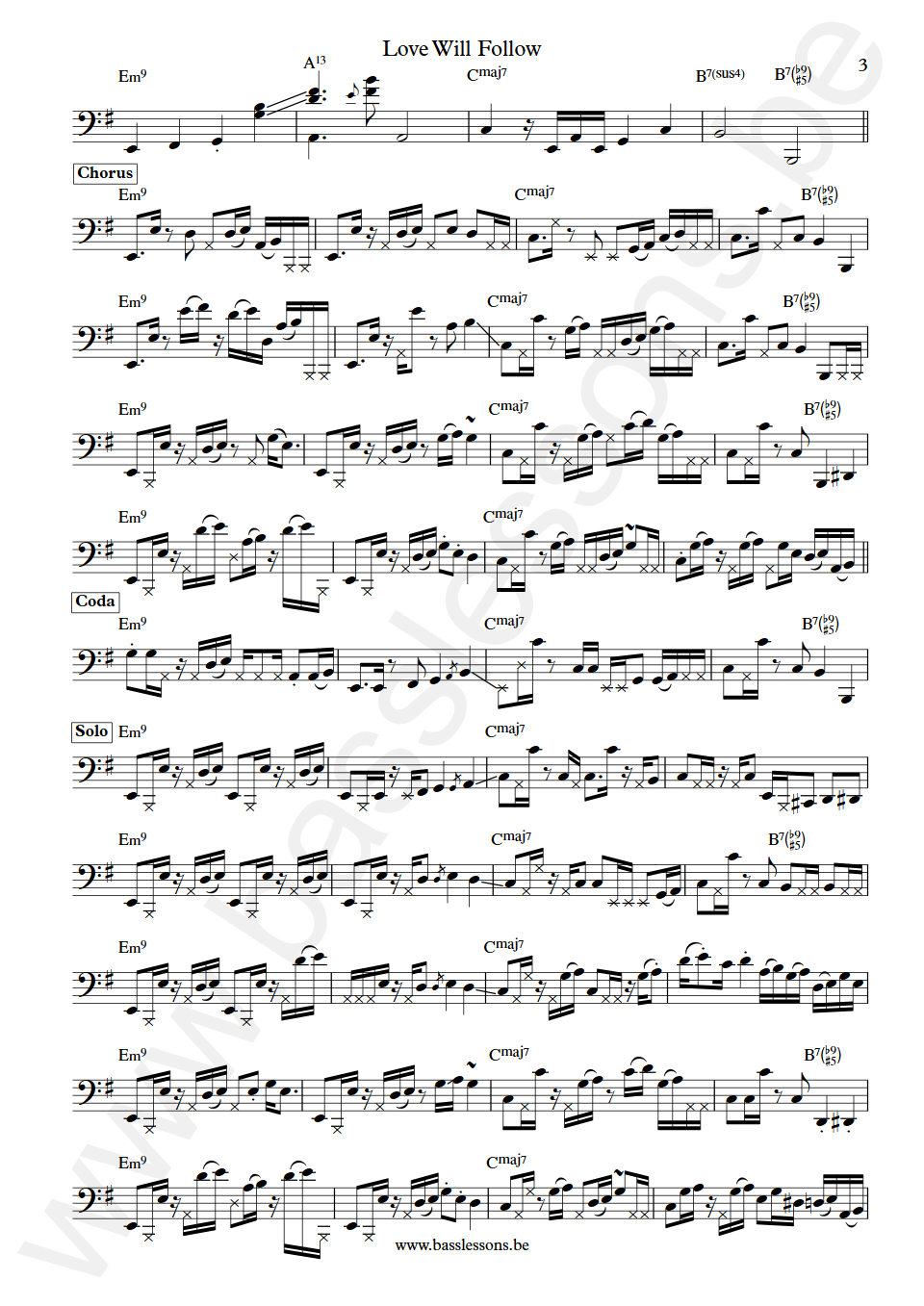 Kenny Loggins Love Will Follow Nathan East Bas Transcriptie deel 3