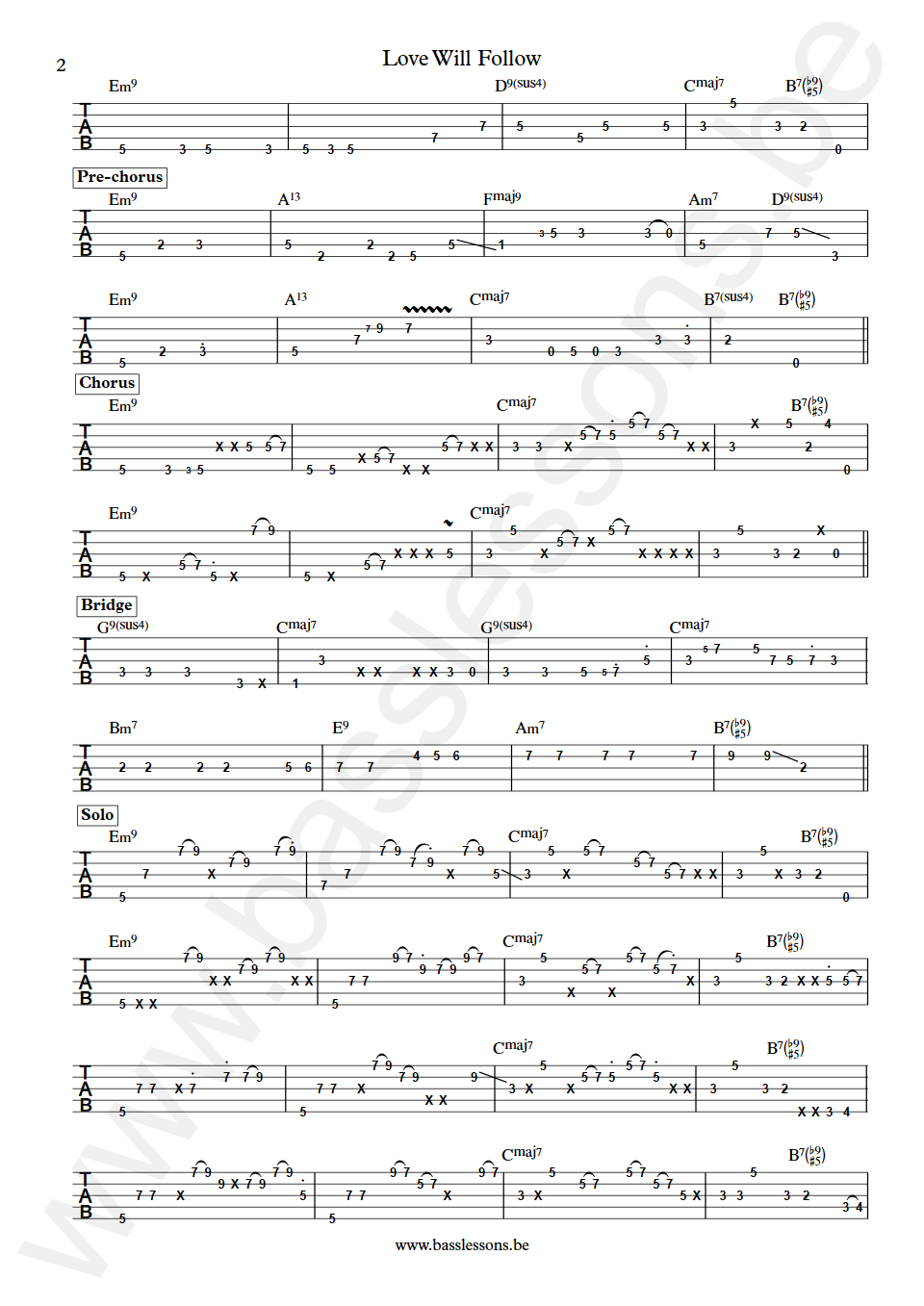 Kenny Loggins Love Will Follow Nathan East Bass Tab deel 2
