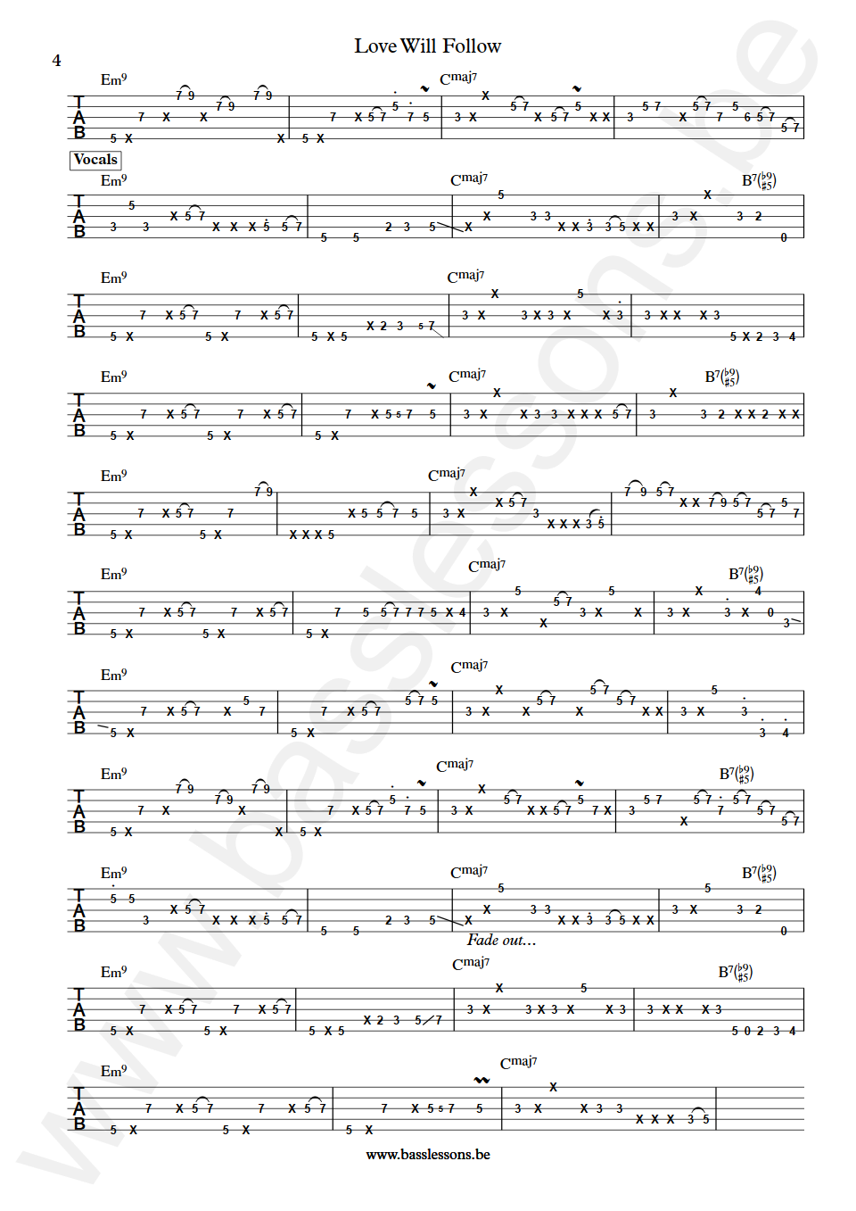 Kenny Loggins Love Will Follow Nathan East Bass Tab deel 4