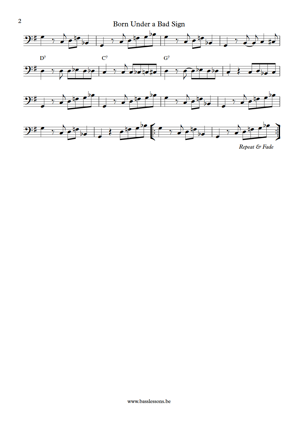 Cream born under a bad sign jack bruce bass transcription part 2