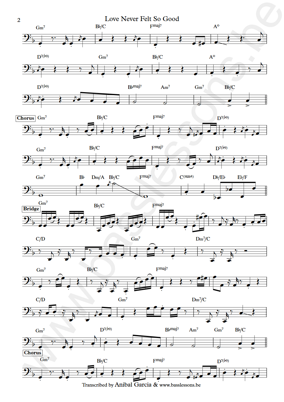Michael Jackson - Love never felt so good Mike Scott bass transcription part 2
