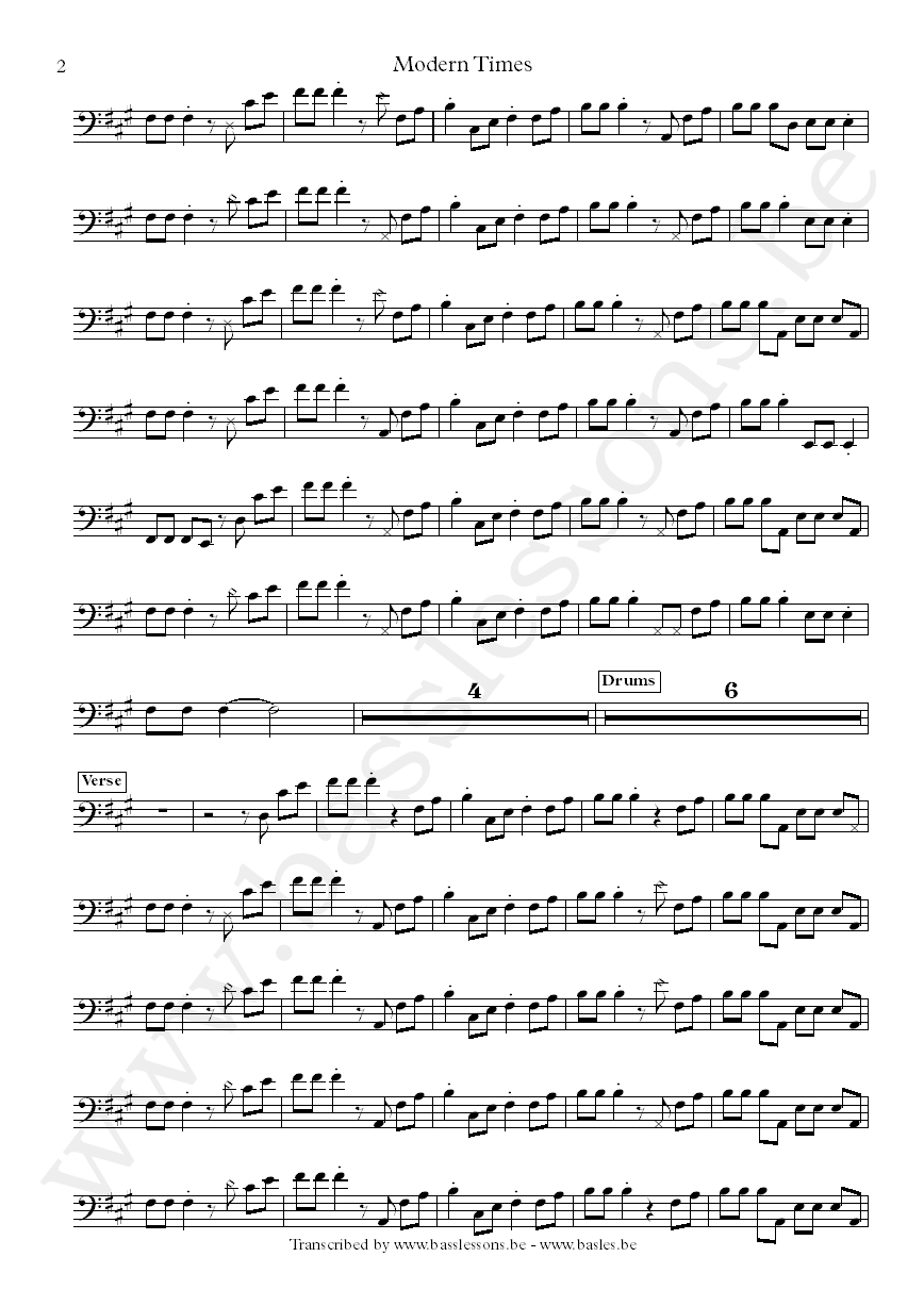 Modern times sheet music