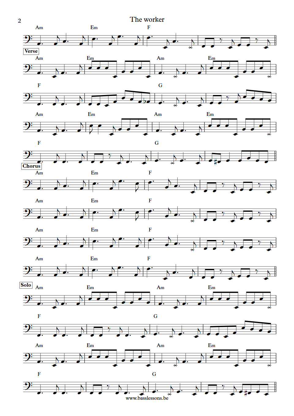 Fischer-Z The Woker David Graham bass transcription part 2