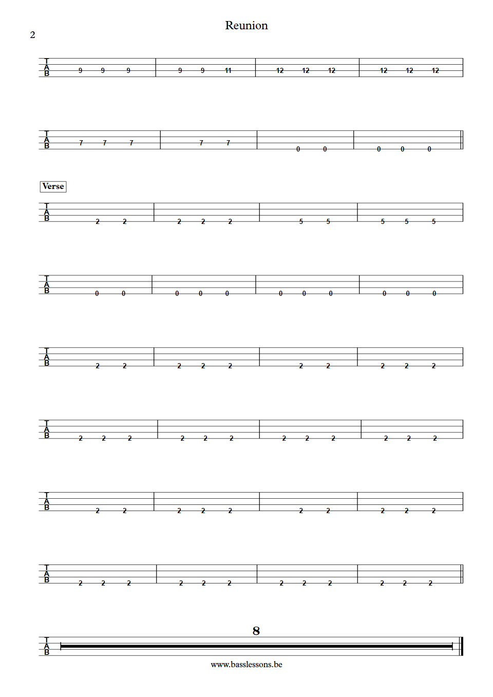 The XX - Reunion bass tab part 2