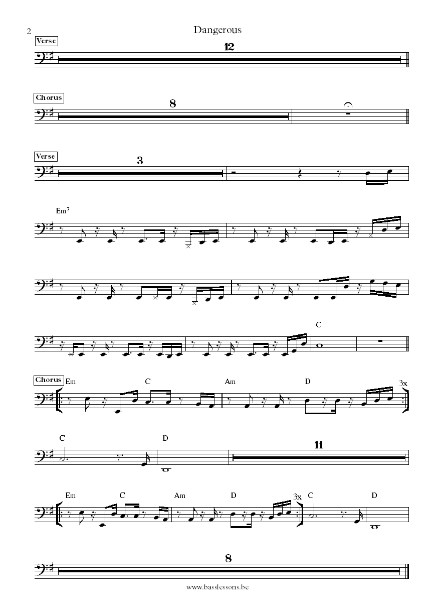 David Guetta Dangerous bass transcription part 2