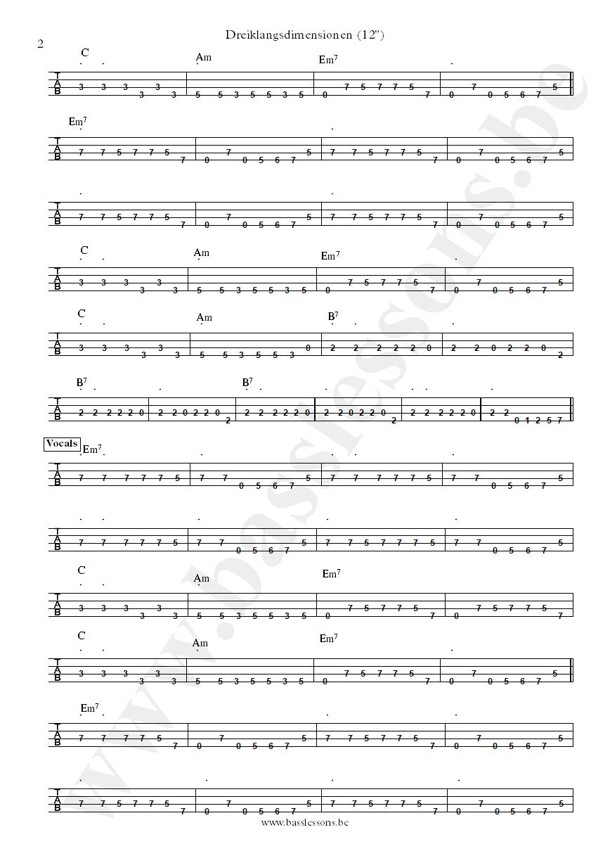 Rheingold Dreiklangsdimensionen bass tab part 2