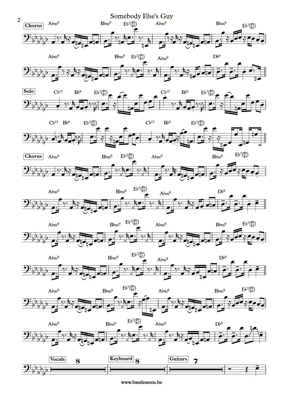 Jocelyn Brown Somebody elses guy Freddie Washington bass transcription part 2