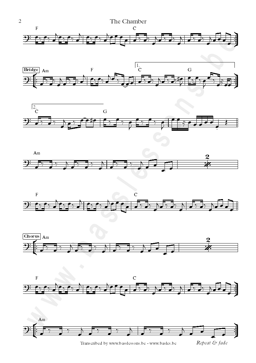 Lenny Kravitz the chamber bass sheet music