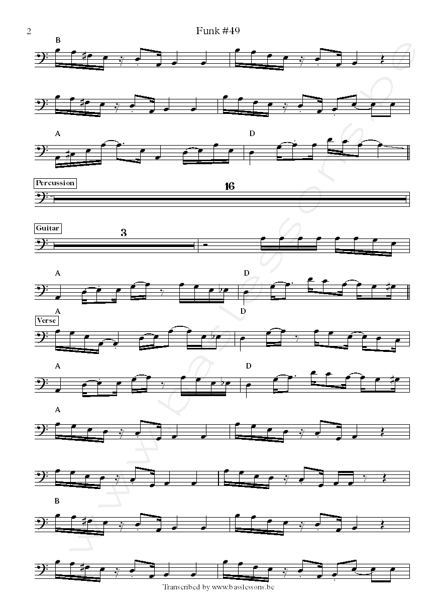 James Gang Funk 49 bass transcription Dale Peters part 2