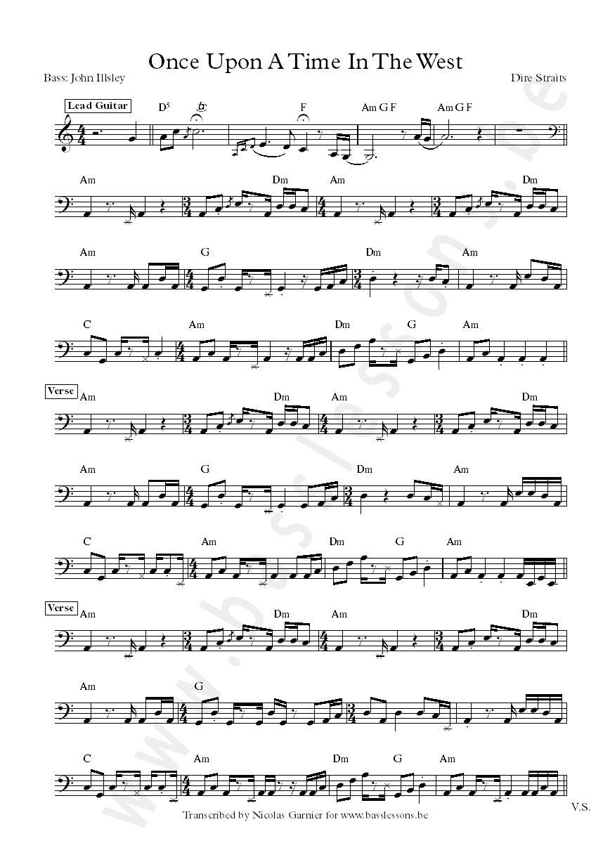 Dire Straits bass transcription 1