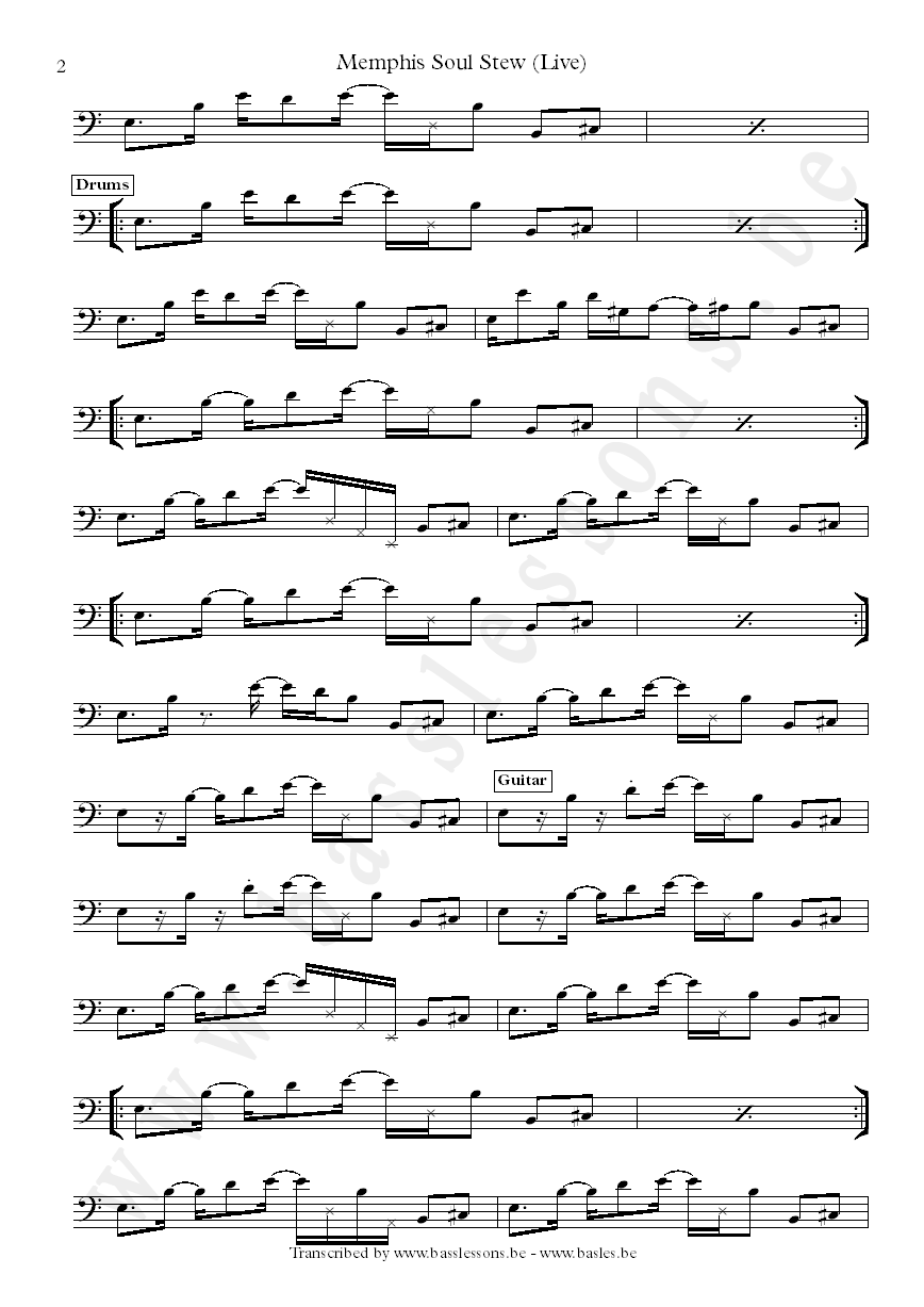 Memphis soul stew sheet music