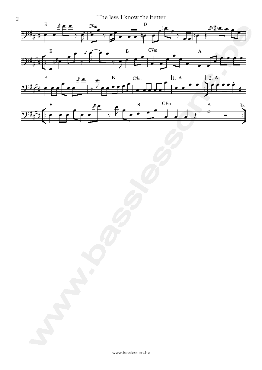 tame impala the less i know the better bass transcription part 2