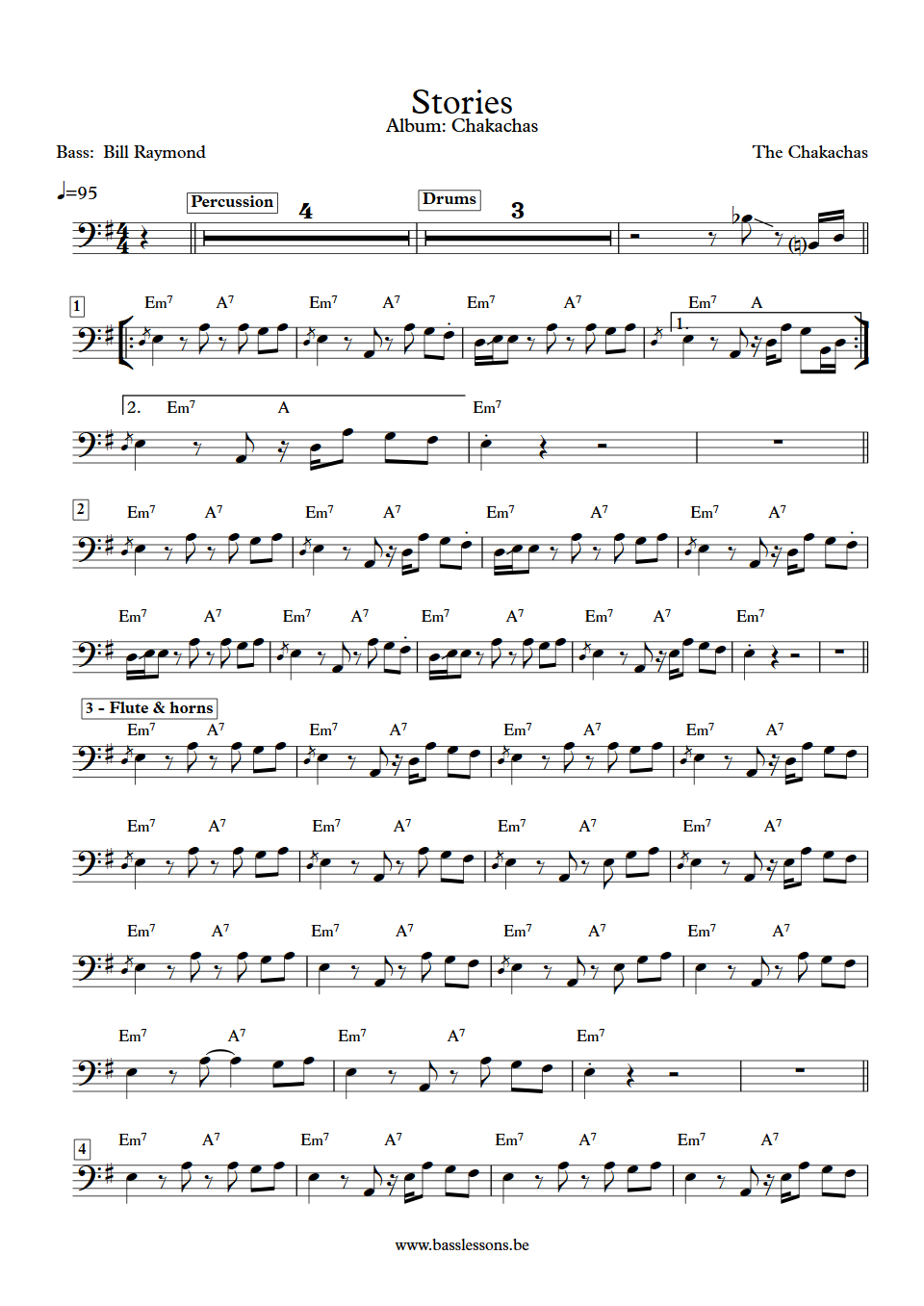 Chakachas bass transcriptoin