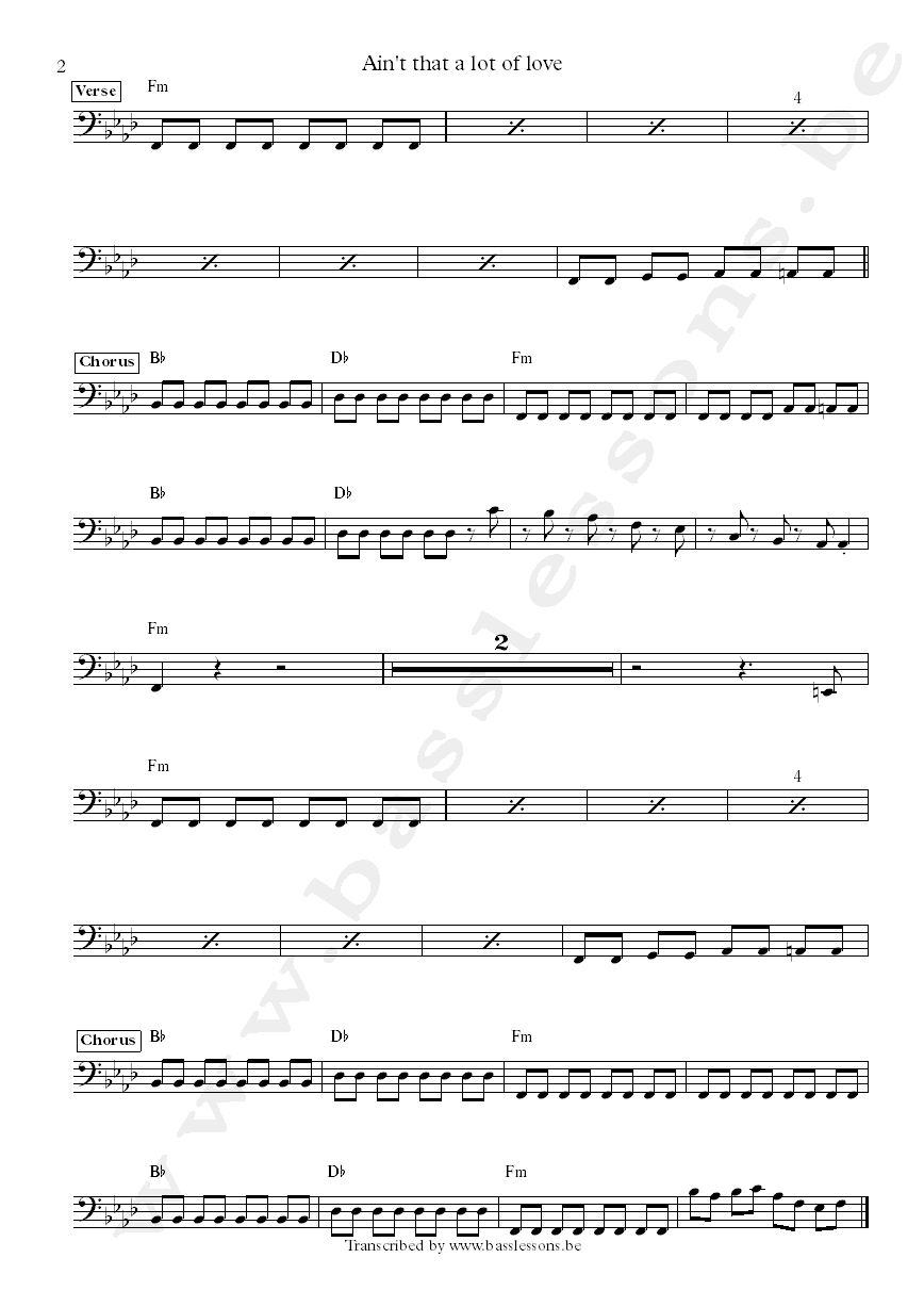 Beverly Knight bass transcription