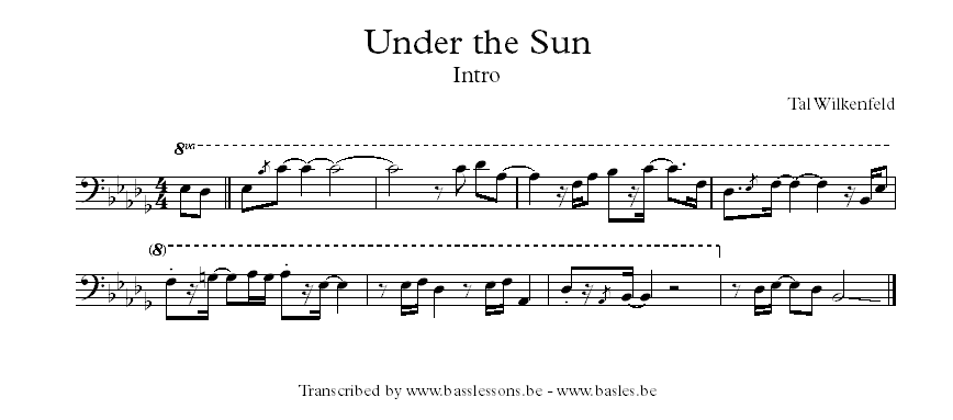 Tal Wilkenfeld under the sun bass transcription