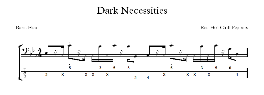 Red hot chili peppers dark necessities flea bass transcription