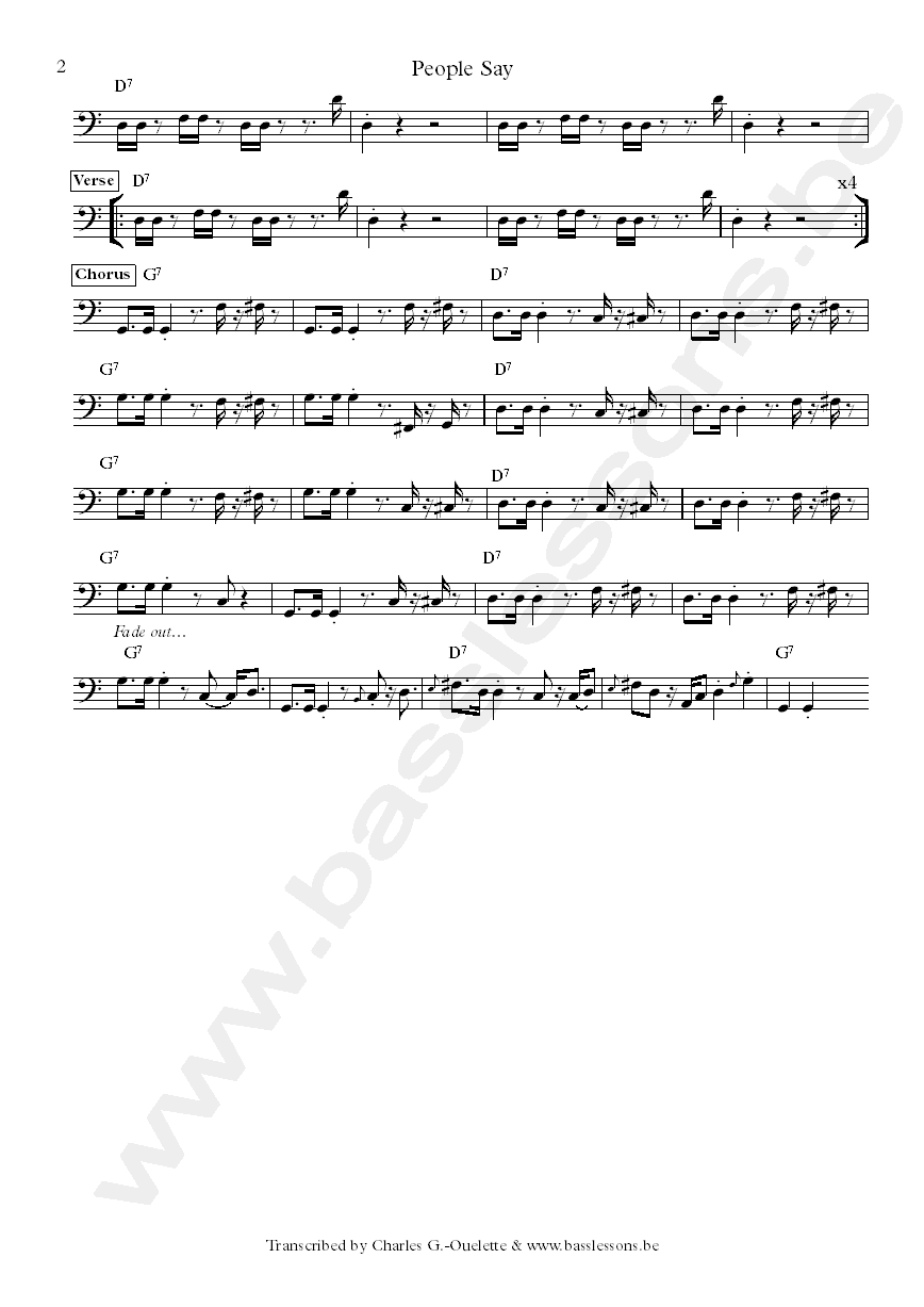 The meters people say bass transcription part 2