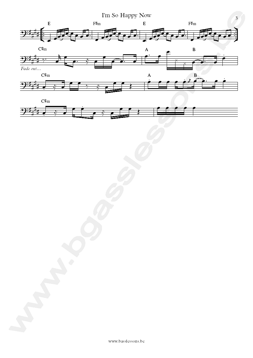 Willie wright im so happy now bass transcription part 3