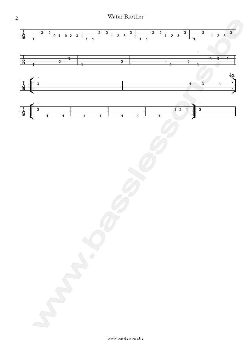 George Benson water brother jerry jemmott bass tab part 2