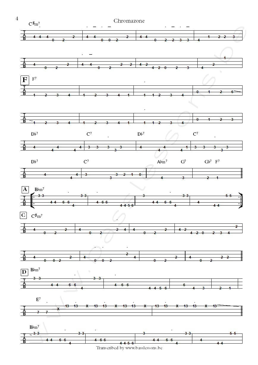 Mike Stern chromazone bass tab part 4