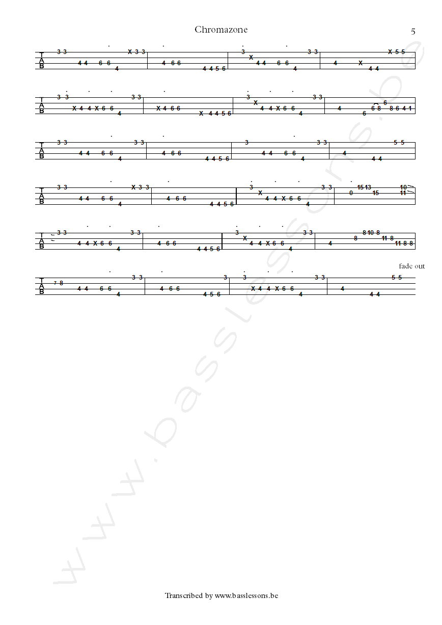 Mike Stern chromazone bass tab part 5