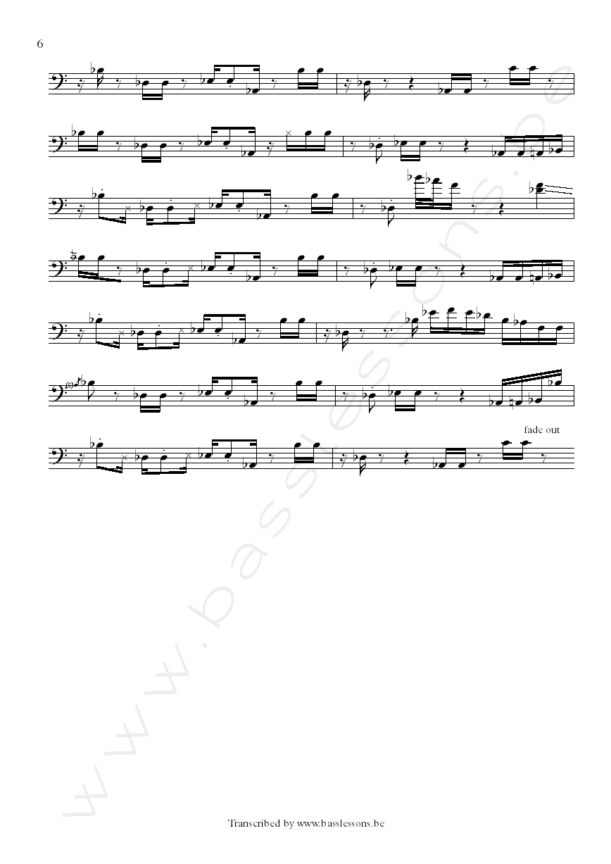 Mike Stern chromazone bass transcription part 6