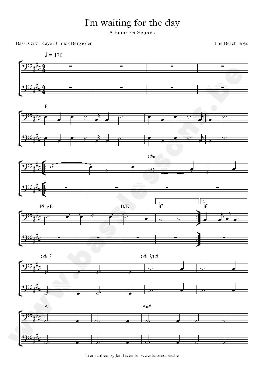 im waiting for the day bass transcription