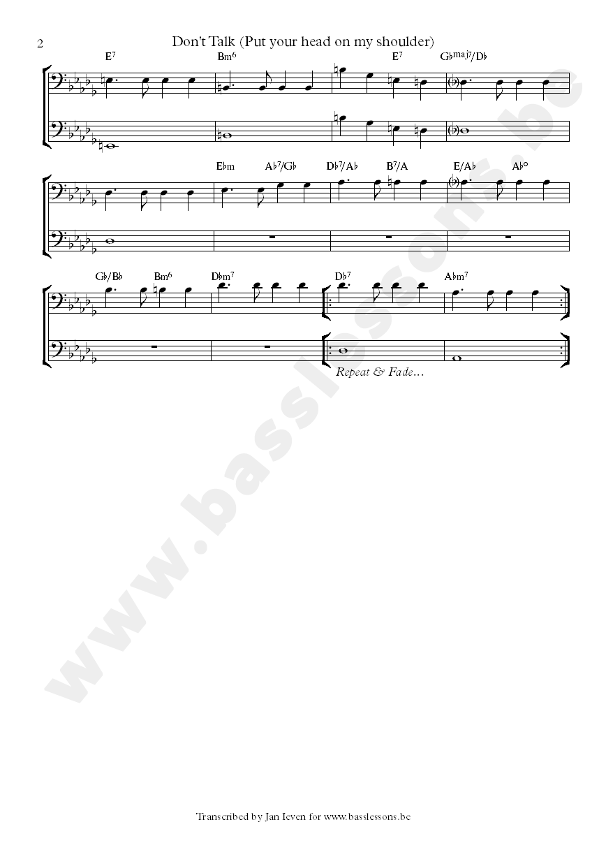 beach boys dont talk sheet music