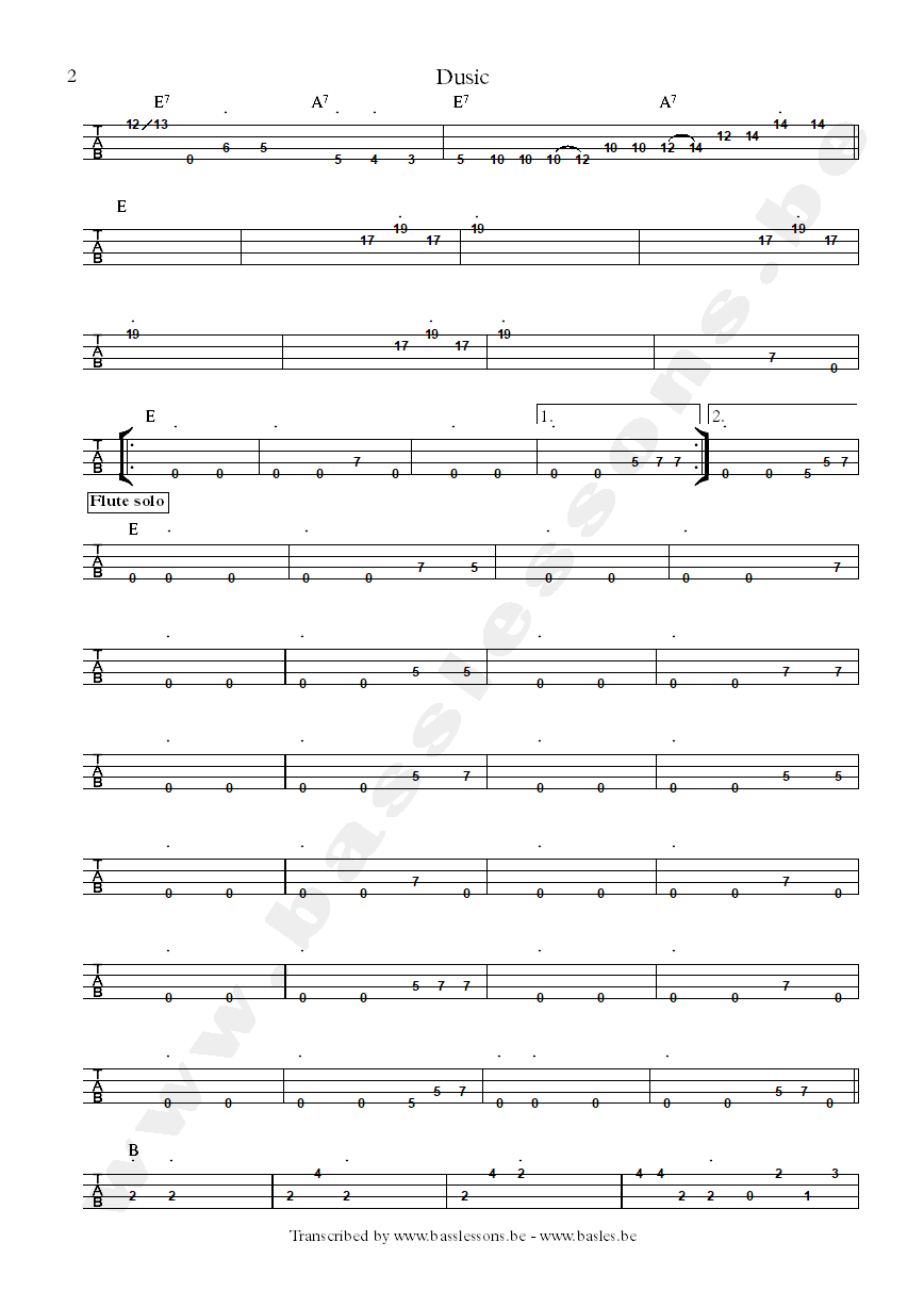 brick dusic tablatuur