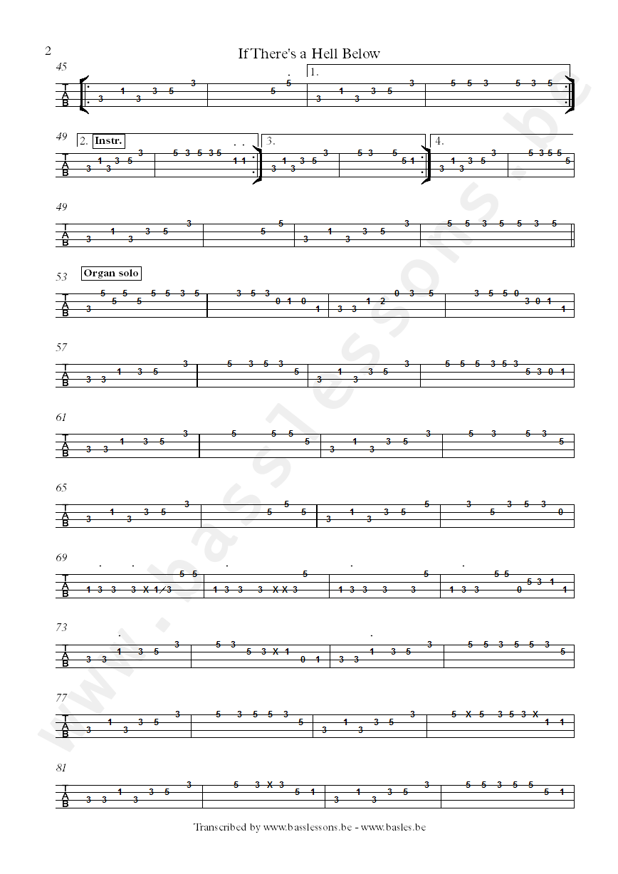 jerry jemmott bass tab