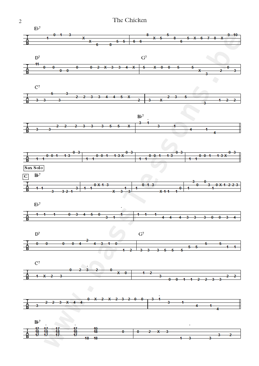 Jaco Pastorius the chicken bass tab part 2