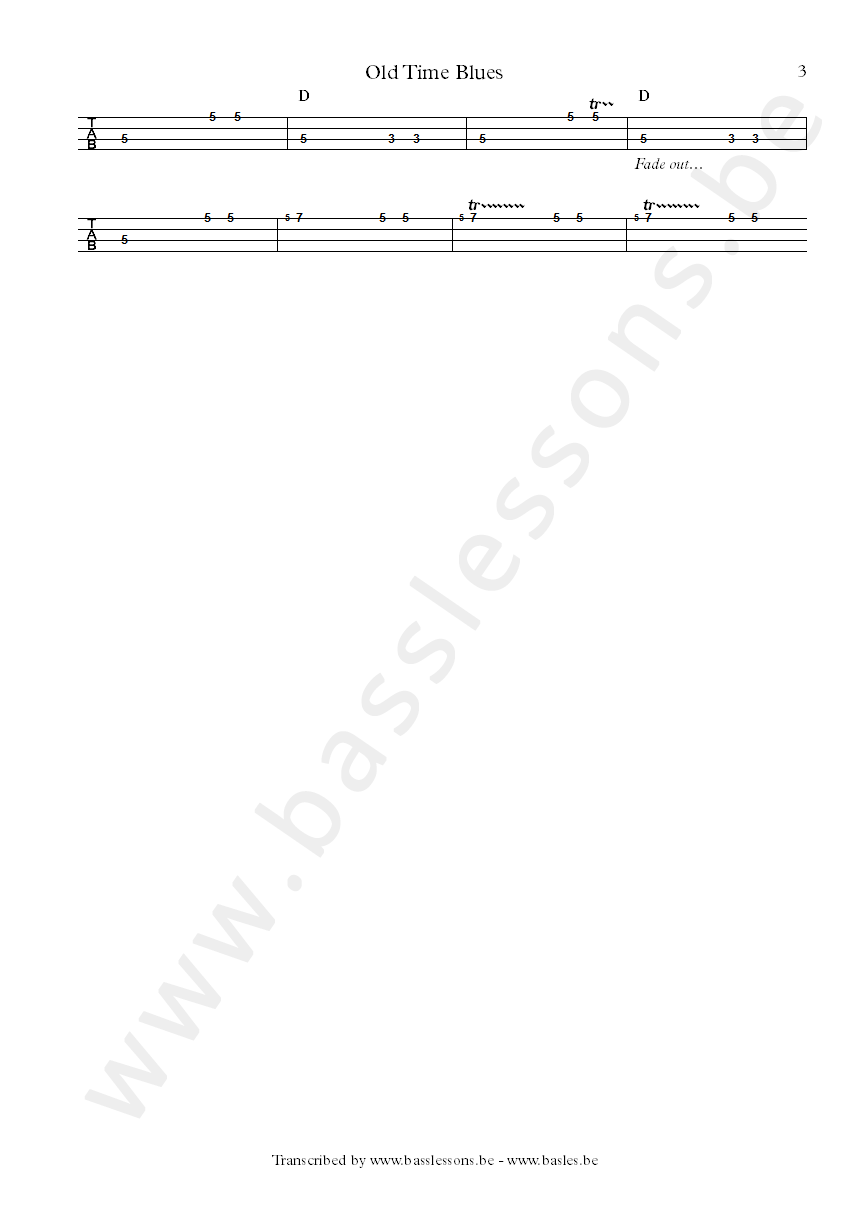john mayall old time blues bass tab part 3