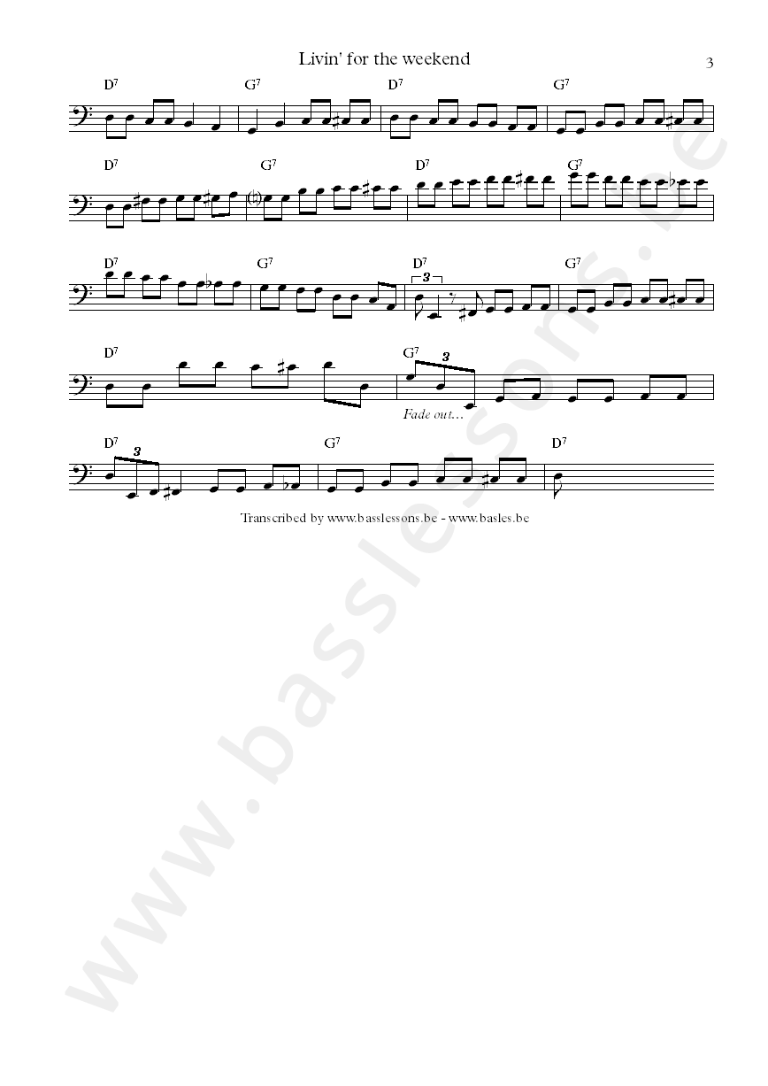 The ojays living for the weekend anthony jackson bass transcription part 3