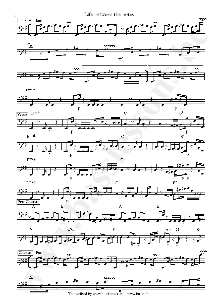 Bluey life between the notes bass transcription part 2