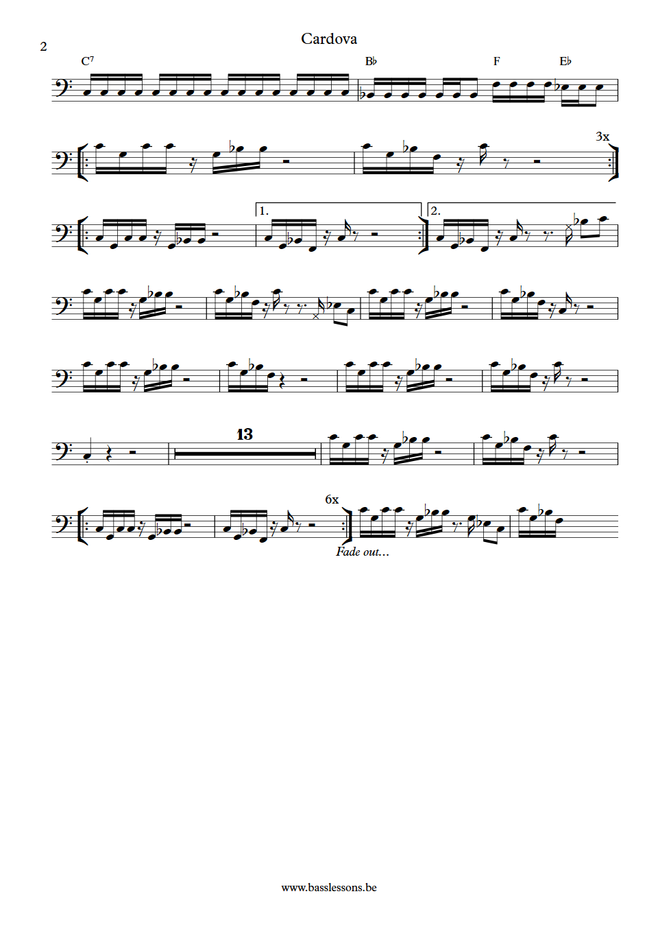 The meters cardova bass transcription part 2